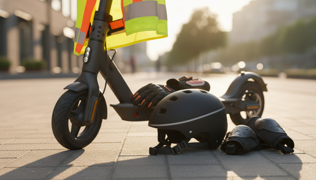 découvrez notre sélection d'équipements pour trottinettes électriques, incluant tous les accessoires de sécurité indispensables pour vos déplacements quotidiens en toute sérénité.