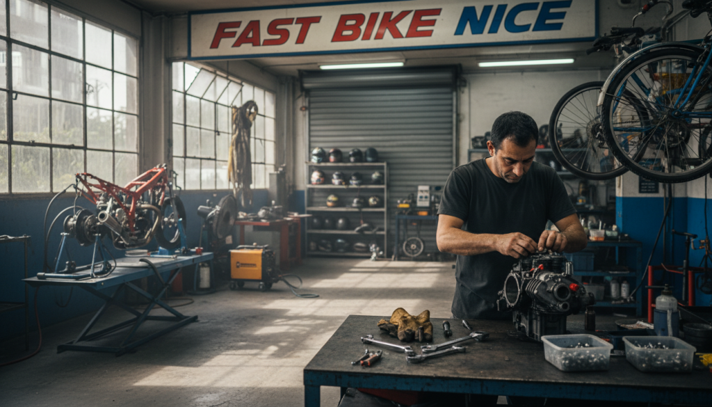 fast bike nice : votre atelier de réparation spécialisé en deux-roues à nice. entretien, dépannage et conseils pour motos et scooters avec des experts passionnés.