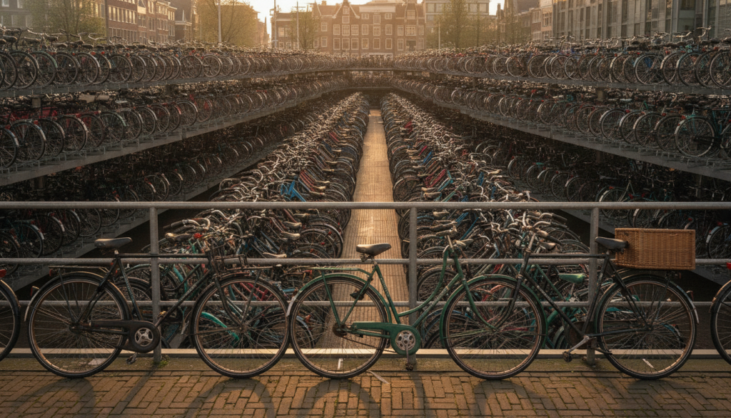 découvrez le parking à vélos d'amsterdam, une infrastructure unique au monde qui facilite le stationnement sécurisé et organisé des milliers de vélos chaque jour.